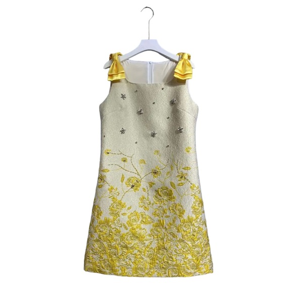 The Eylysa Gorgeous Yellow Bow Dress - Picture 6 of 13